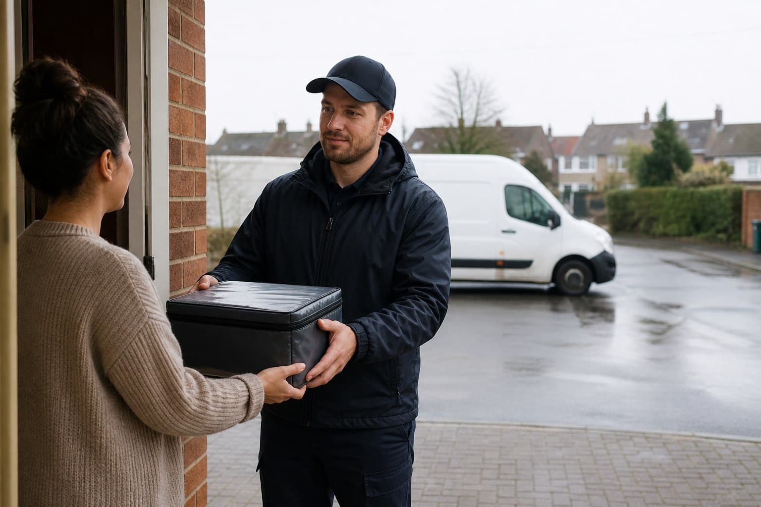 Unbranded courier vehicle prepared for a direct delivery from Burnt Oak after collection from a market-area trader, office or residential block.